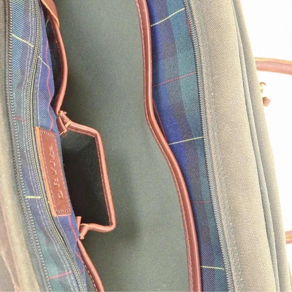Orvis Green Canvas & Brown Leather Briefcase